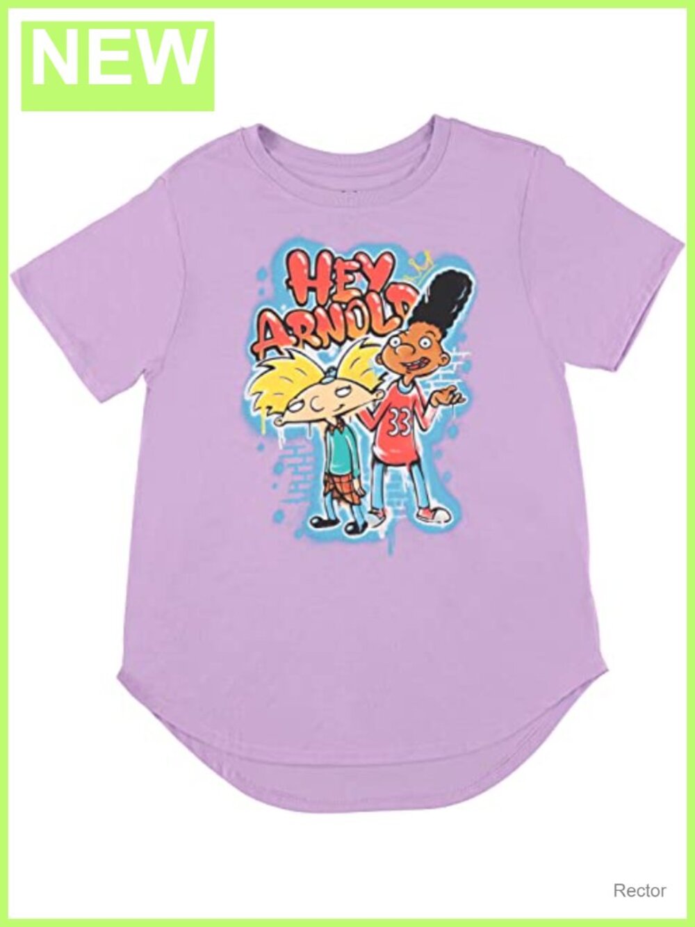 Nick Hey Arnold Gerald Graphic Tee Short Sleeve Crew Neck Curved Hem